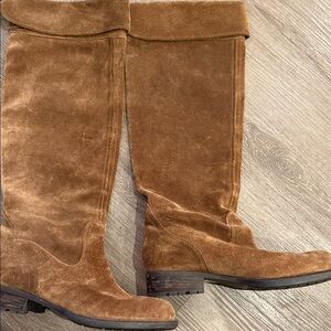 Franco Sarto Over the Knee Suede Boots - Brown